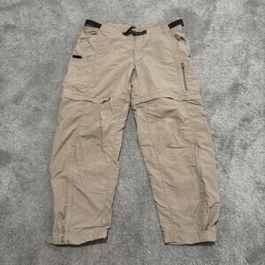REI Womens Cargo Convertible Pants Sz 14p Zip-Off Hiking +50 UPF